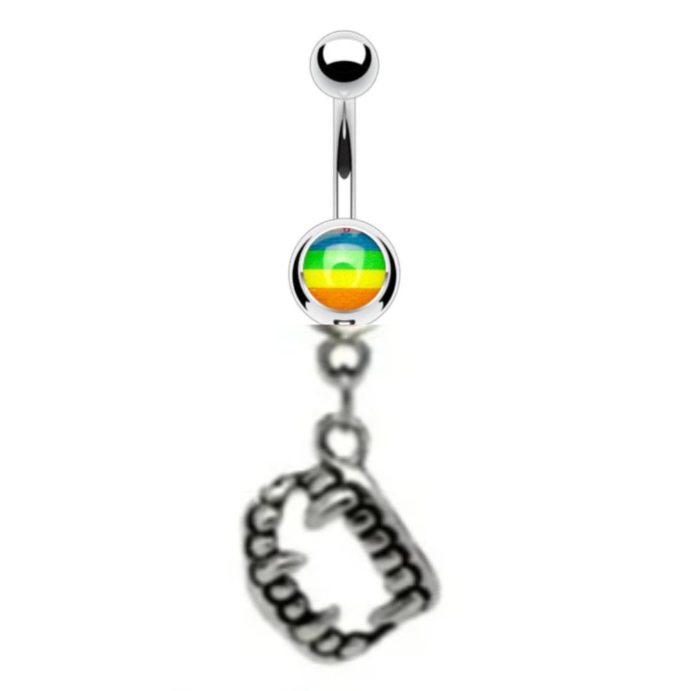 Vampire Teeth Goth Belly Navel Ring